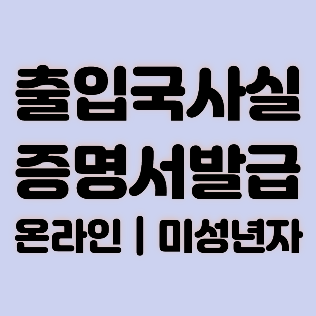 출입국사실증명서발급 온라인 미성년자