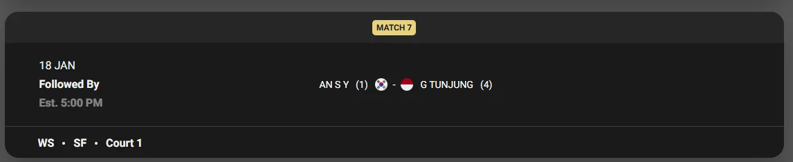 안세영 경기일정 인도 오픈 준결승