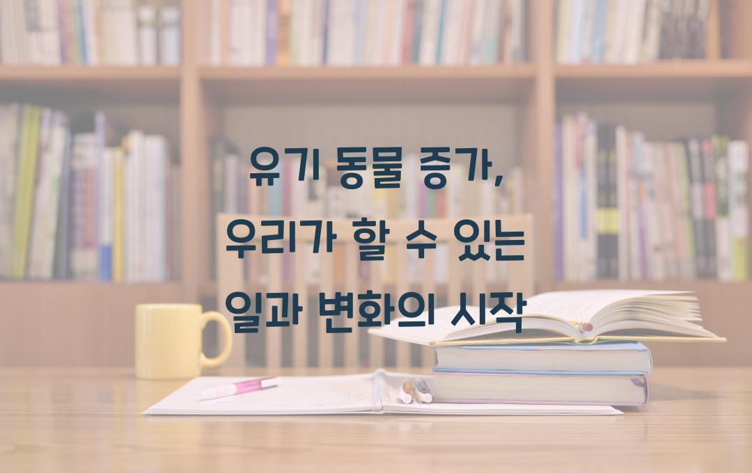유기 동물 증가, 우리가 할 수 있는 일