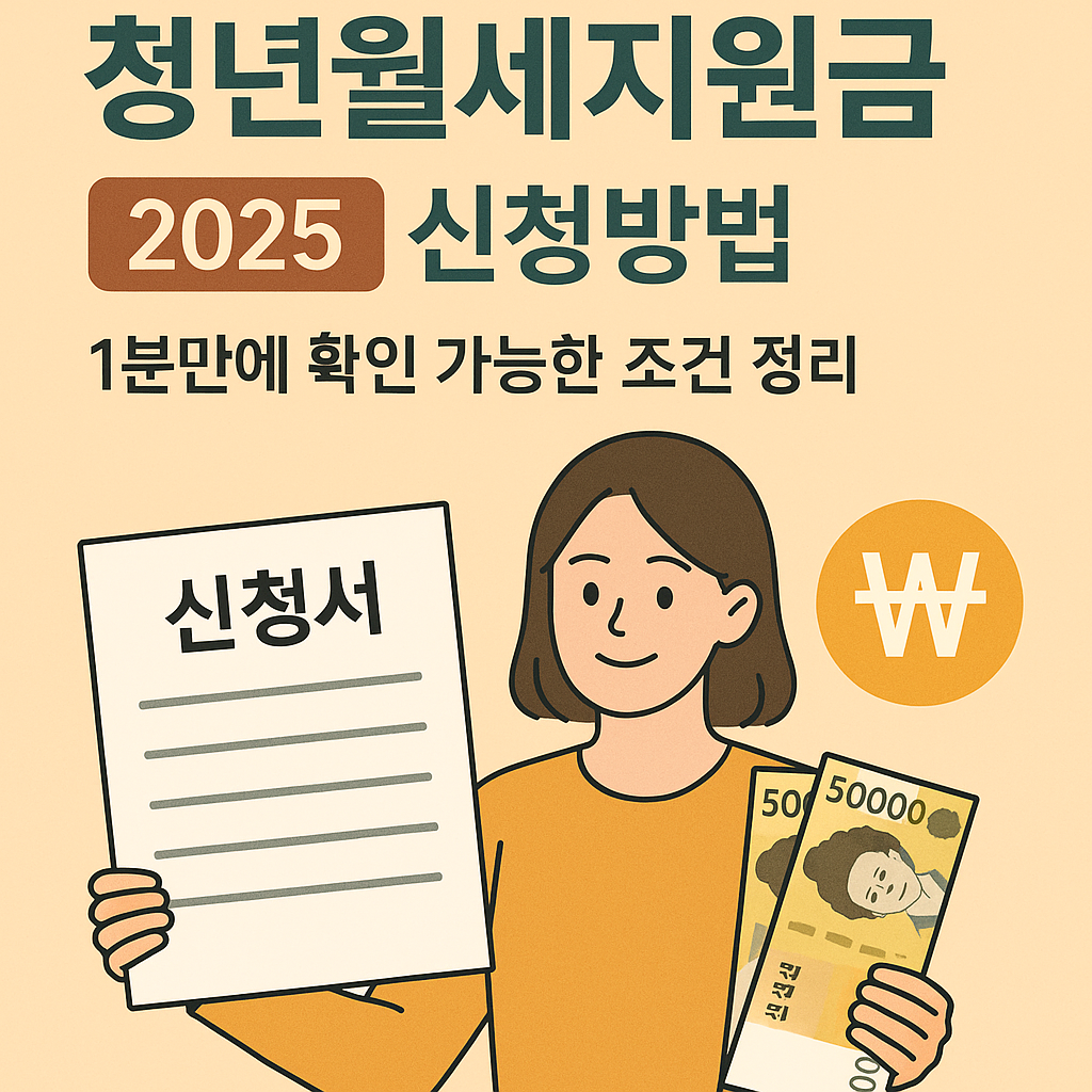 2025 청년월세지원금 신청 조건 요약 - 나이, 거주형태, 소득기준, 보증금 기준 안내