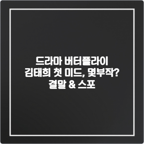 드라마-버터플라이-김태희-첫-미드-몇부작-결말-&amp;-스포