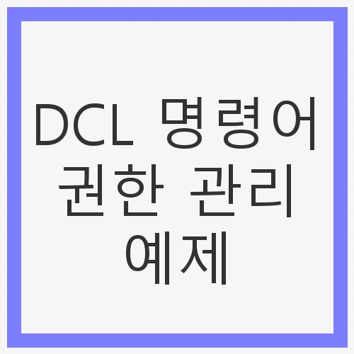 DCL 명령어 권한 관리 예제