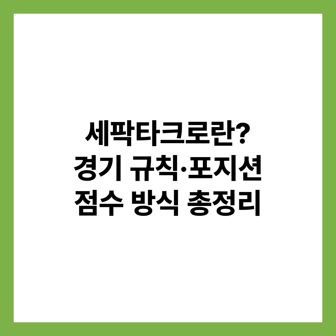 세팍타크로 경기 규칙 포지션 점수 방식 총정리