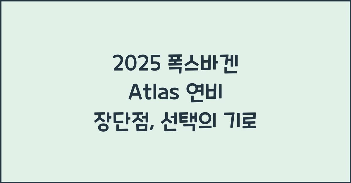 2025 폭스바겐 Atlas 연비 장단점