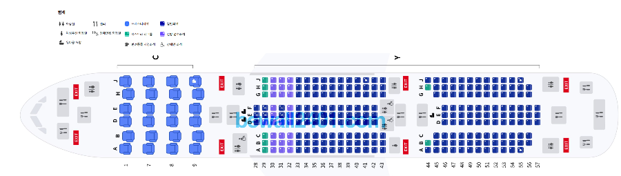 보잉 787-9 좌석 배치도 (269석)