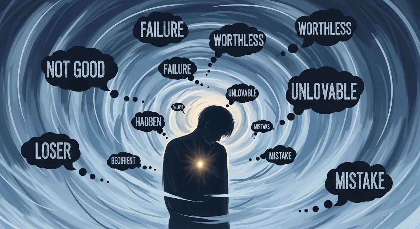 자기혐오 극복, 나를 사랑하는 법, 긍정적인 자기 대화, 자존감 회복, 심리 건강, 자기 연민, 내면의 비판자, 자기 확언, 정신 건강 관리, 행복한 나 만들기