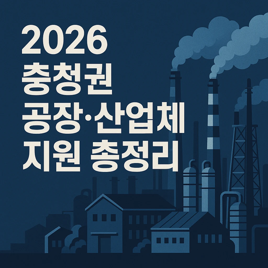 2026 충청권 공장·산업체 지원 정보