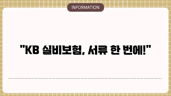 KB 실비보험 청구 시 필요한 서류