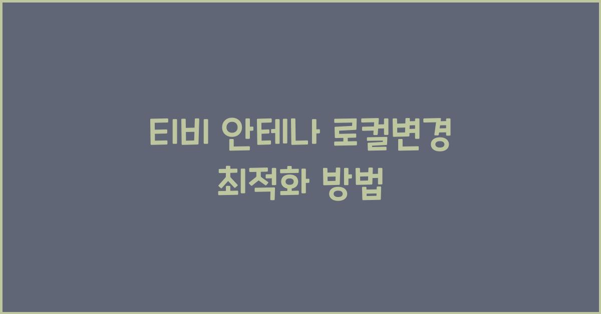 티비 안테나 로컬변경