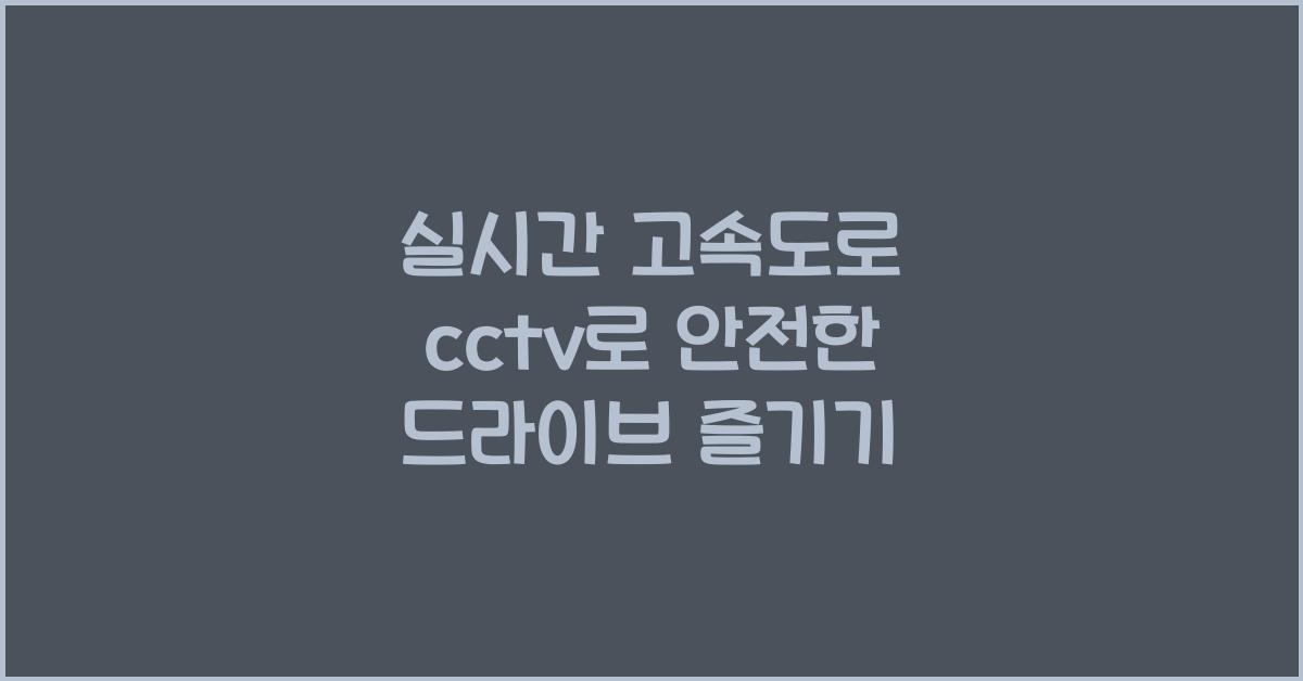 실시간 고속도로 cctv