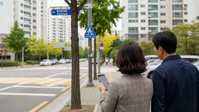 부동산 임장하는 장면