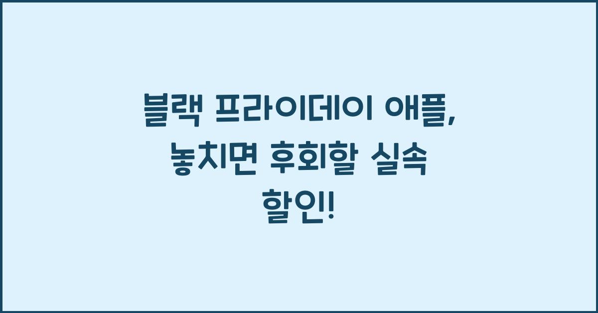 블랙 프라이데이 애플