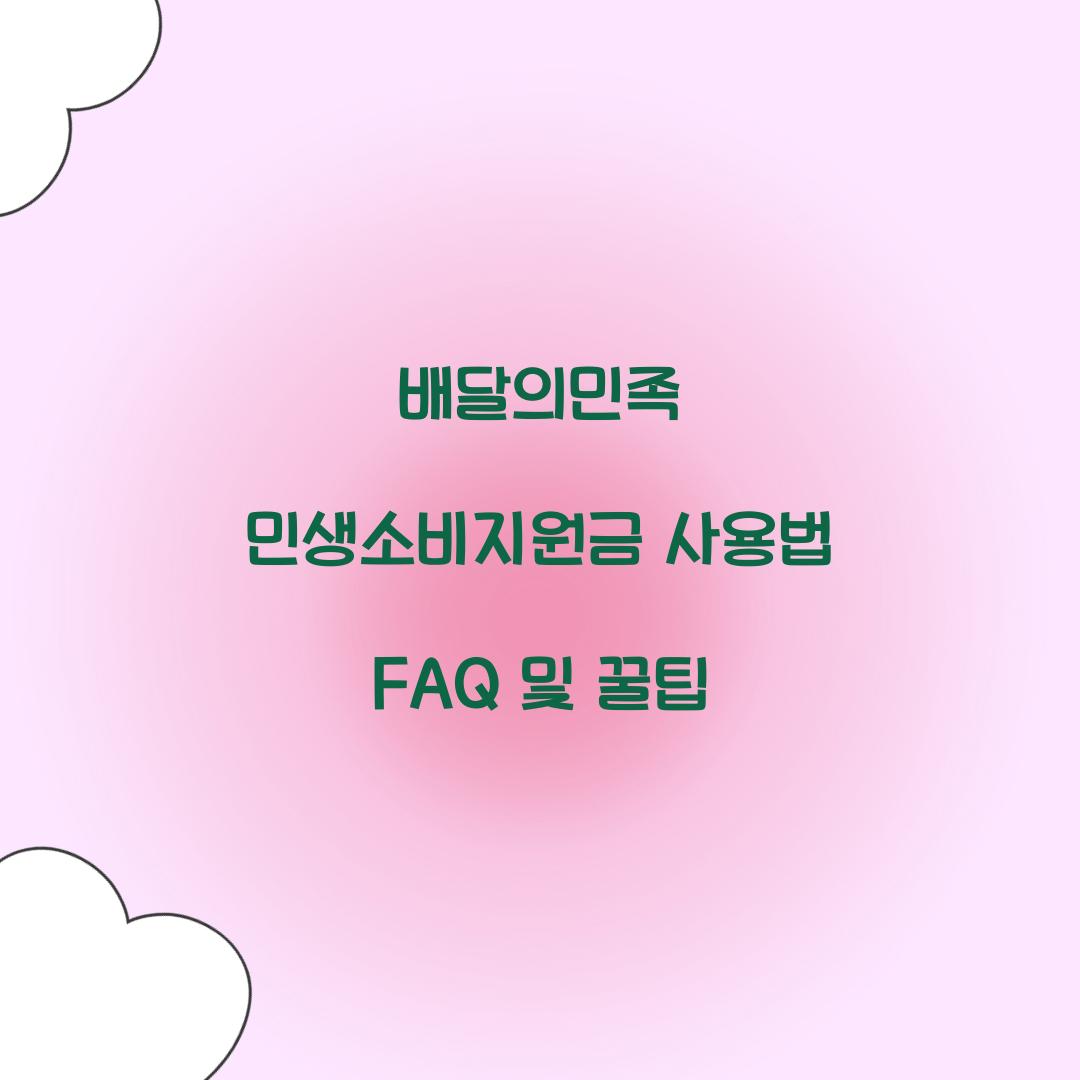 배달의민족 민생소비지원금