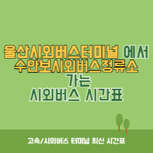 울산시외버스터미널에서 수안보시외버스정류소 가는 시외버스 시간표 최신정보