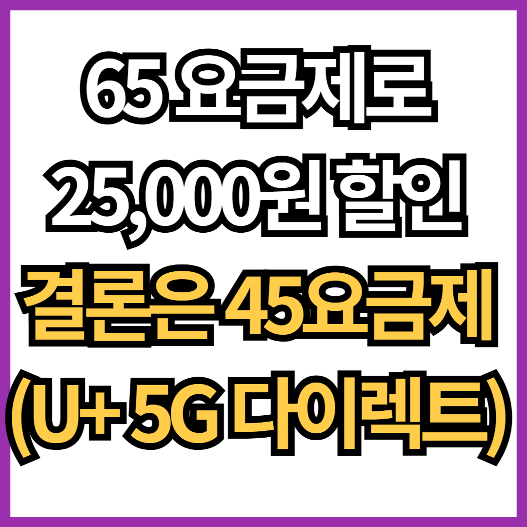 유플러스 5G 다이렉트 65 요금제