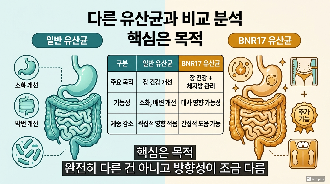 다른 유산균과 비교 분석