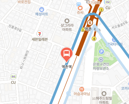 역촌역에서 인천공항 리무진 공항버스(6012번) 지도 위치