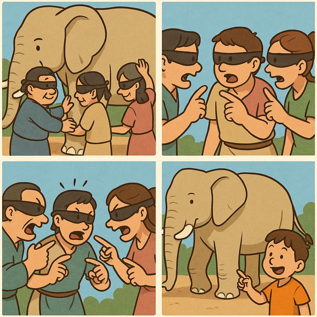 맹인모상 사자성어 만화 4컷