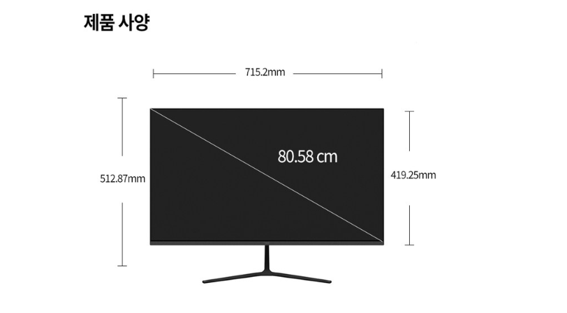 모니터 사이즈 - 출처 : 쿠팡