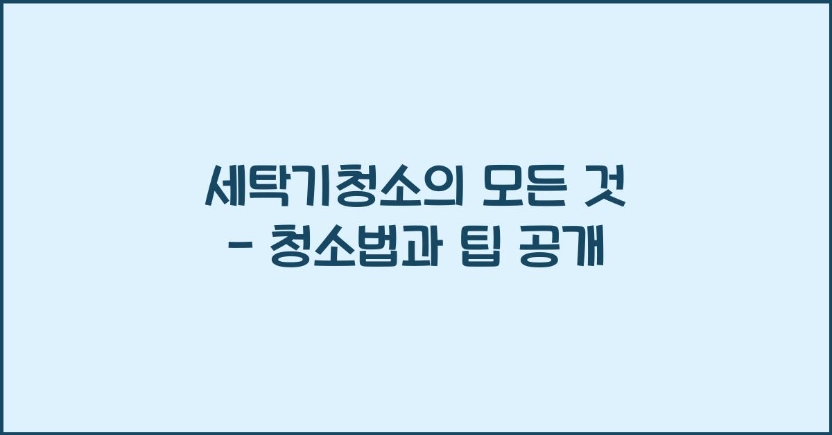 세탁기청소