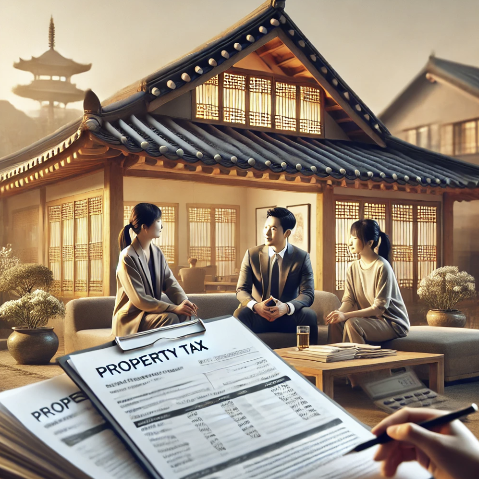 주택과 세금 문서를 확인하는 장면