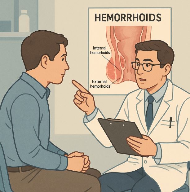 항문질환 관련 치료받는 모습 이미지