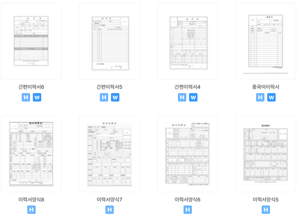 알바이력서 양식 워드 hwp 다운로드 자기소개서, 근로계약서(출처-홈페이지)