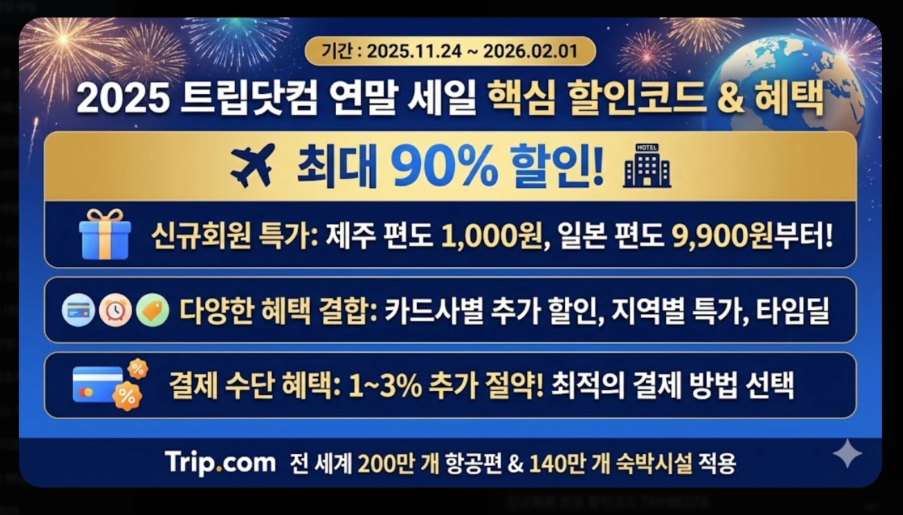 트립닷컴 연말 세일 최대90%