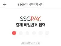 신세계 상품권을 SSG MONEY로 충전하기 위한 마지막 단계의 비빌번호인증 화면