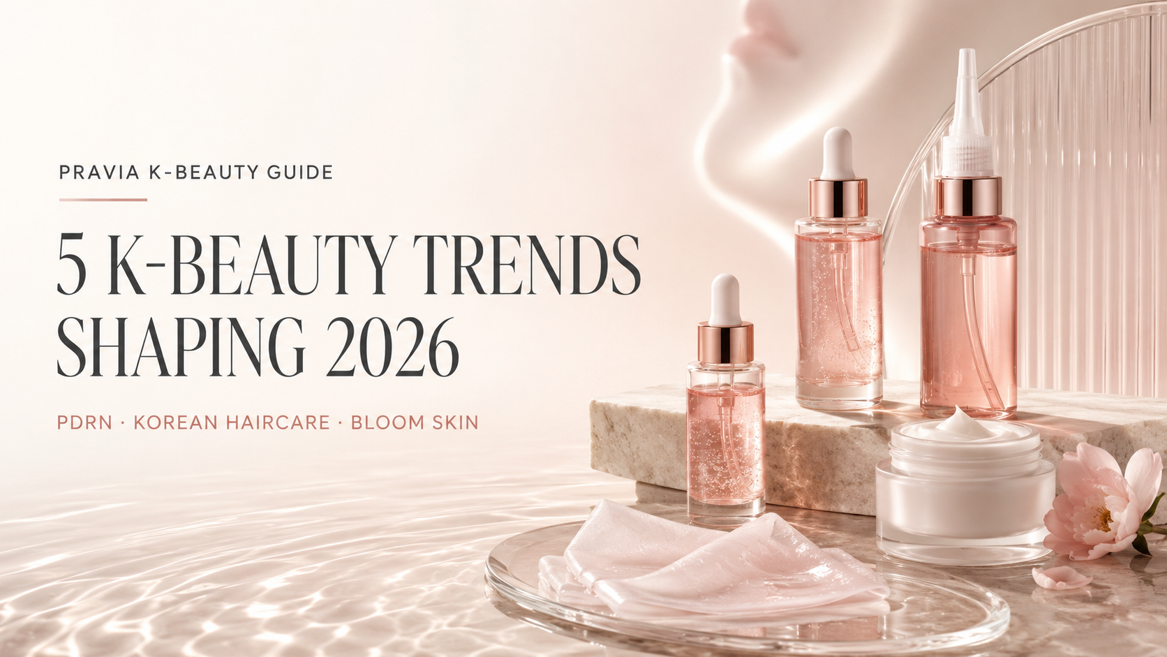 Five K-beauty trends shaping 2026 including PDRN, Korean haircare and bloom skin