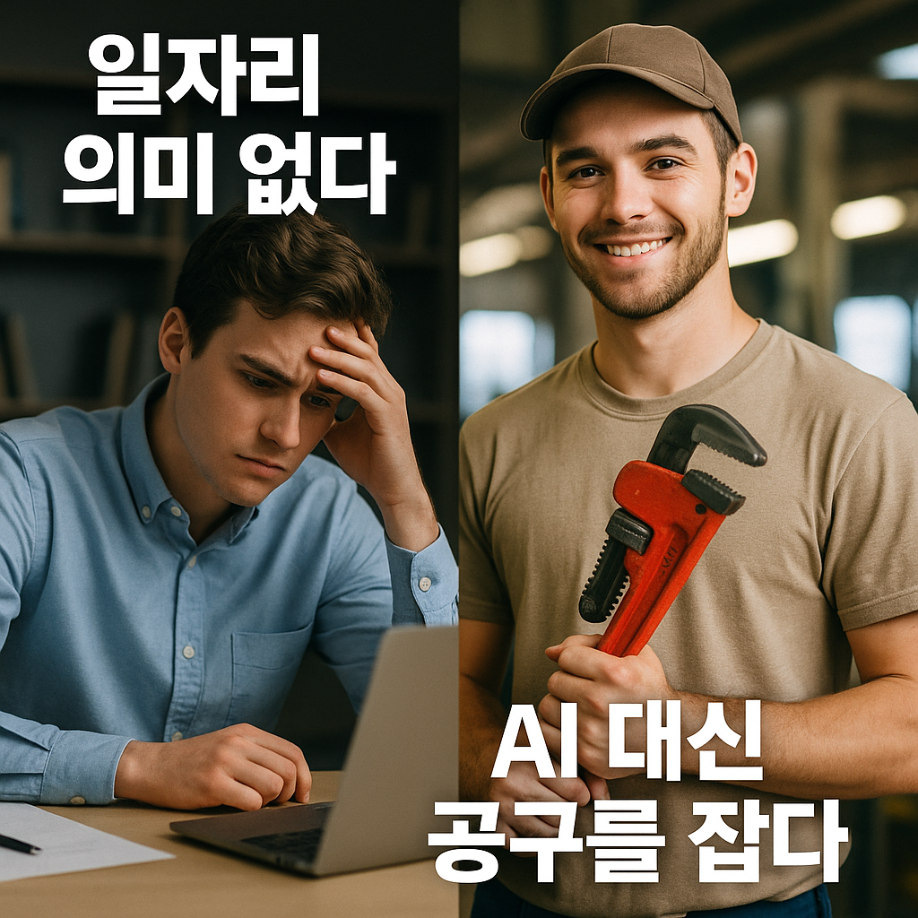 책상 위 일자리 의미 없다 — 美 청년들, AI 대신 공구를 잡다