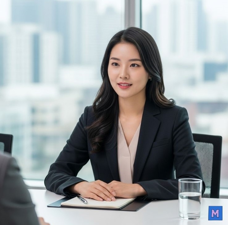 청년 취업 성공패키지 지원자가 오피스에서 상담을 진행하는 모습 via canva