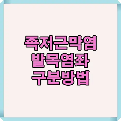 족저근막염과 발목염좌를 구분하는 방법, 원인과 증상을 비교 정리한 안내 이미지