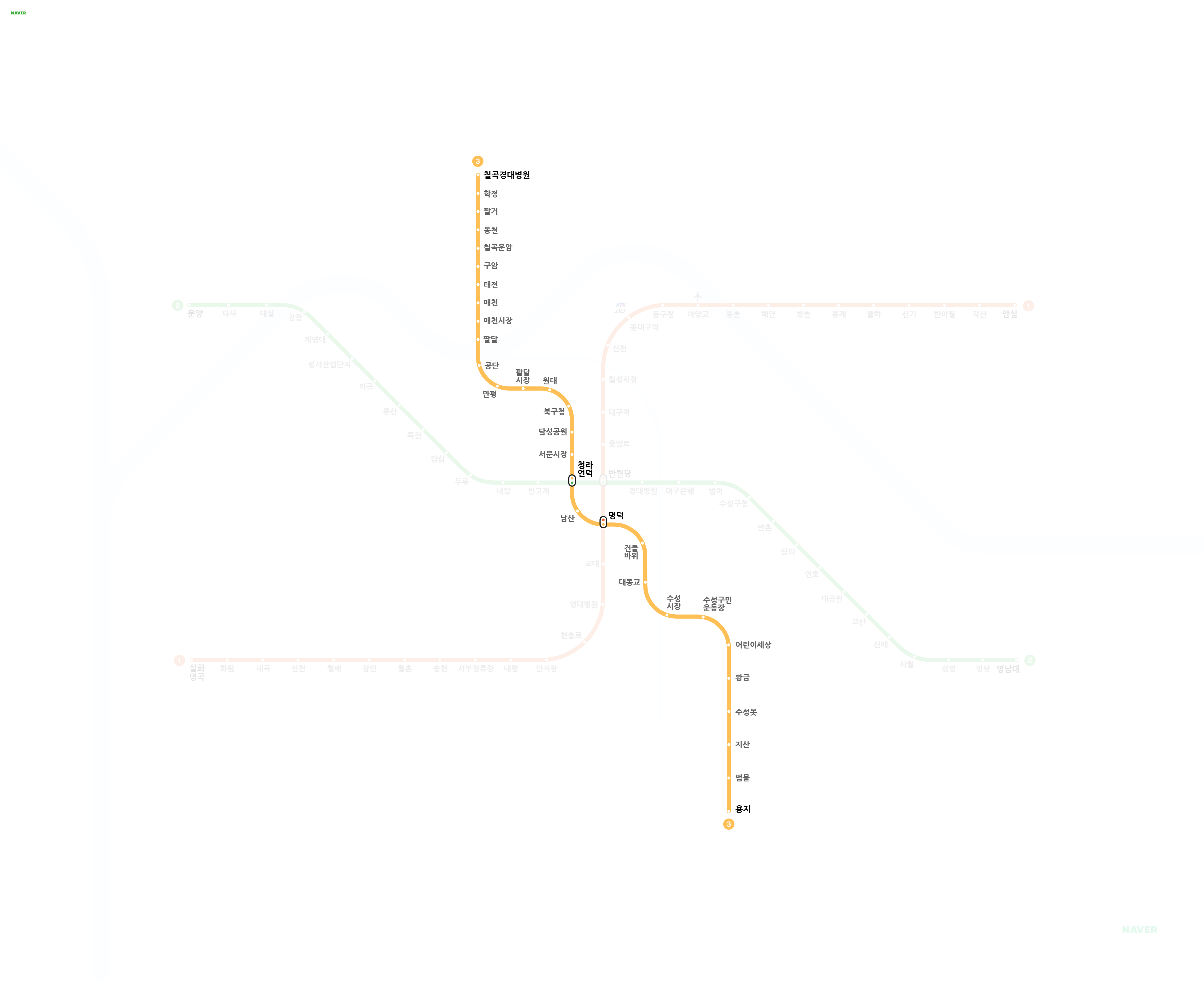 대구 지하철 노선도 (이미지 파일 다운로드)