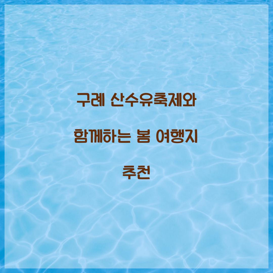 구례 산수유축제