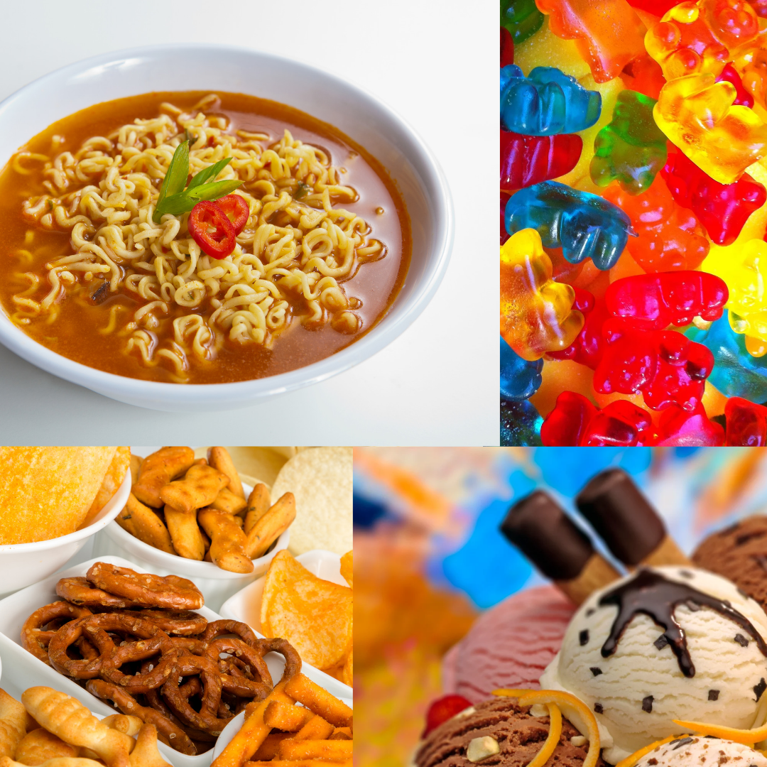 식품 첨가물이 많이 함유된 식품