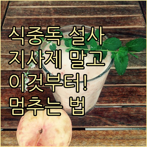 식중독 설사 멈추는 방법, 지사제 말..