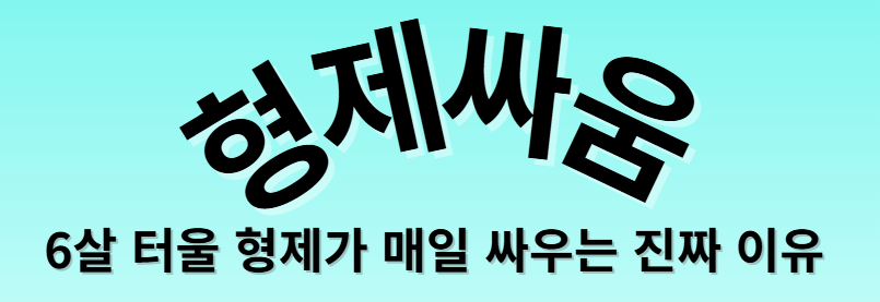 아들 둘 키우기: 6살 터울 형제 싸움의 현실과 중재 실패담