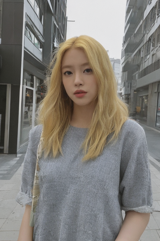 hard lighting 이 적용된 길거리 여성 이미지 1