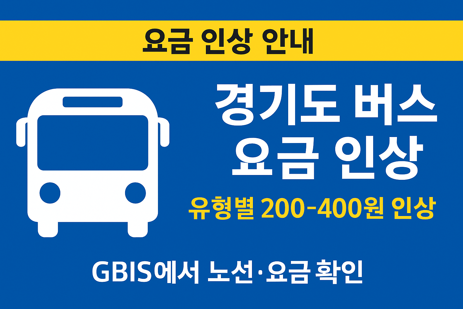 2025 경기도 버스 요금 인상 팝업