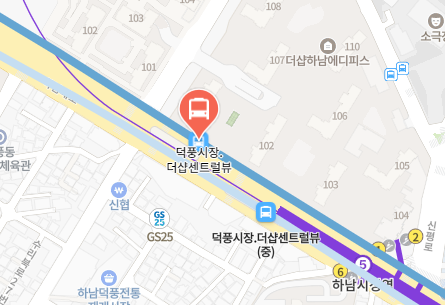 덕풍시장.더샵센트럴뷰에서 인천공항 리무진 공항버스(8849번) 지도 위치