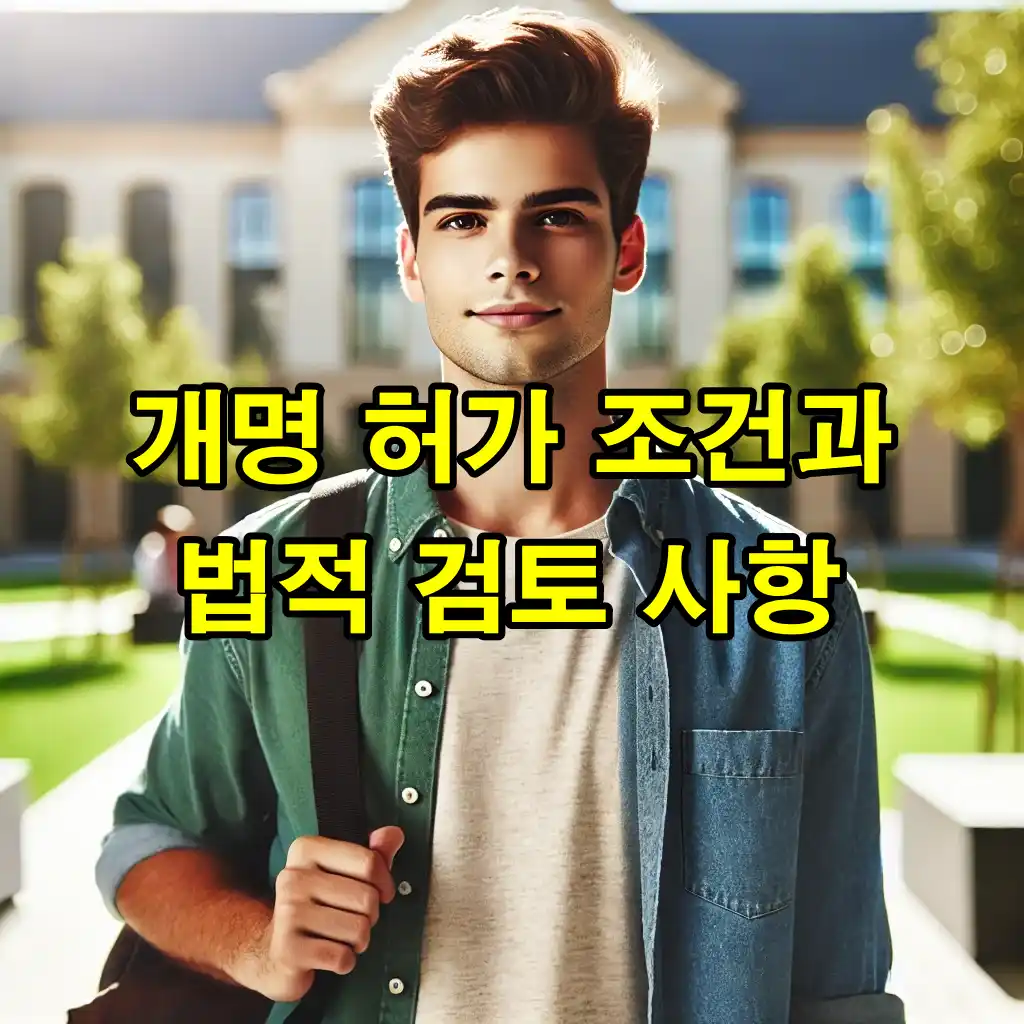 개명 허가 조건과 법적 검토 사항