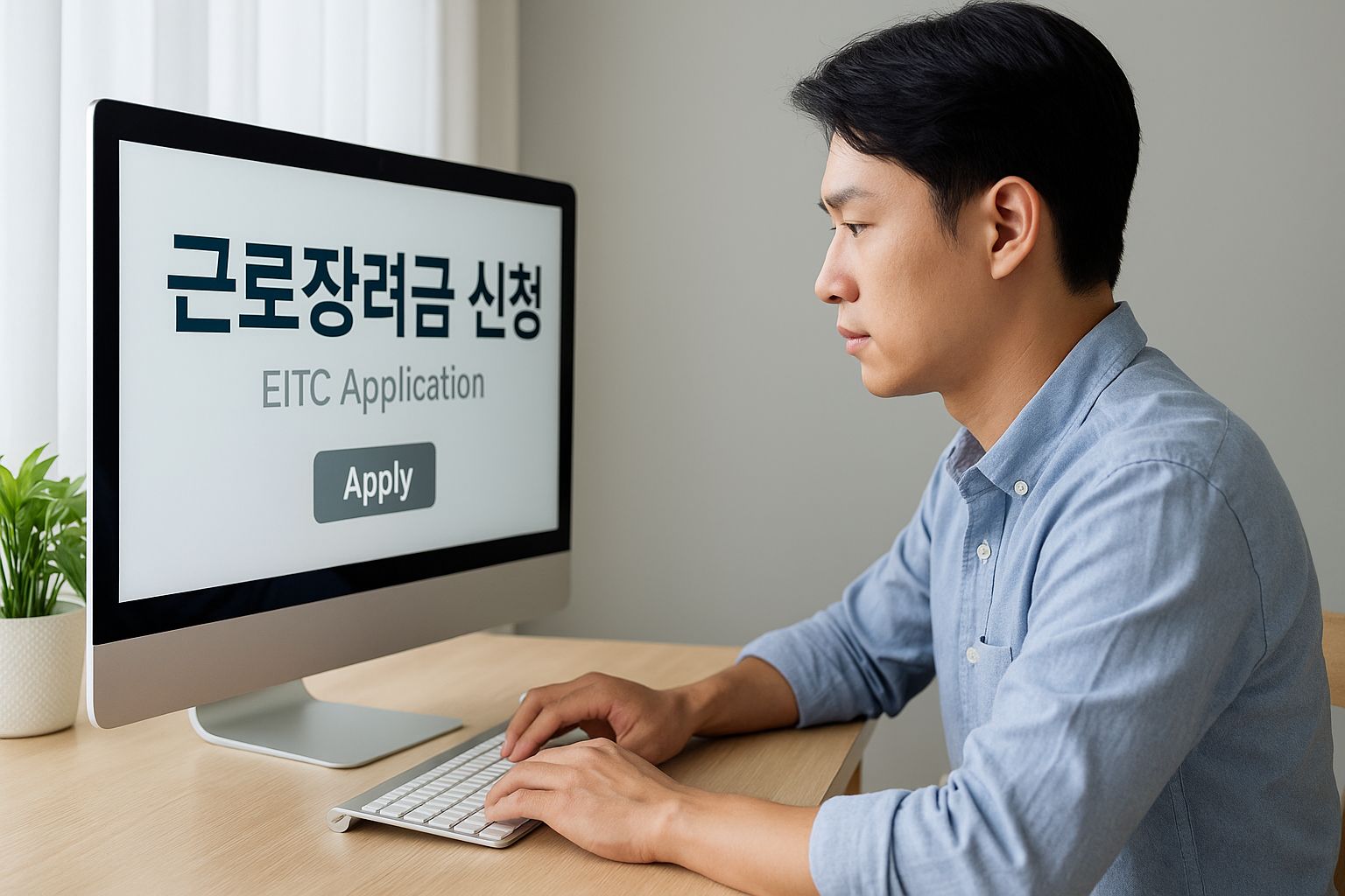 온라인 신청하는 직장인