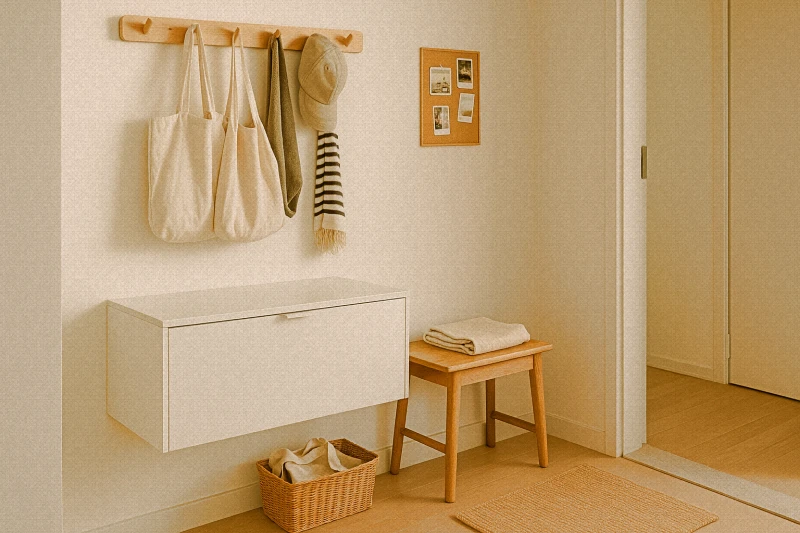 벽걸이형 수납장 - 작은 현관 인테리어 수납 추천