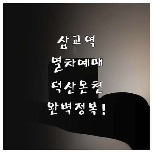 삽교역 열차 예매 방법 및 덕산 온천..