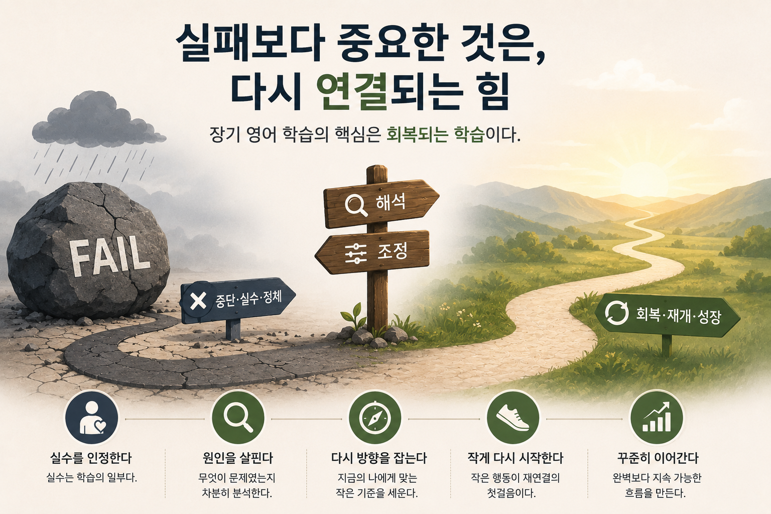 장기 영어 학습에서 실패하지 않는 학습보다 회복되는 학습이 중요한 이유