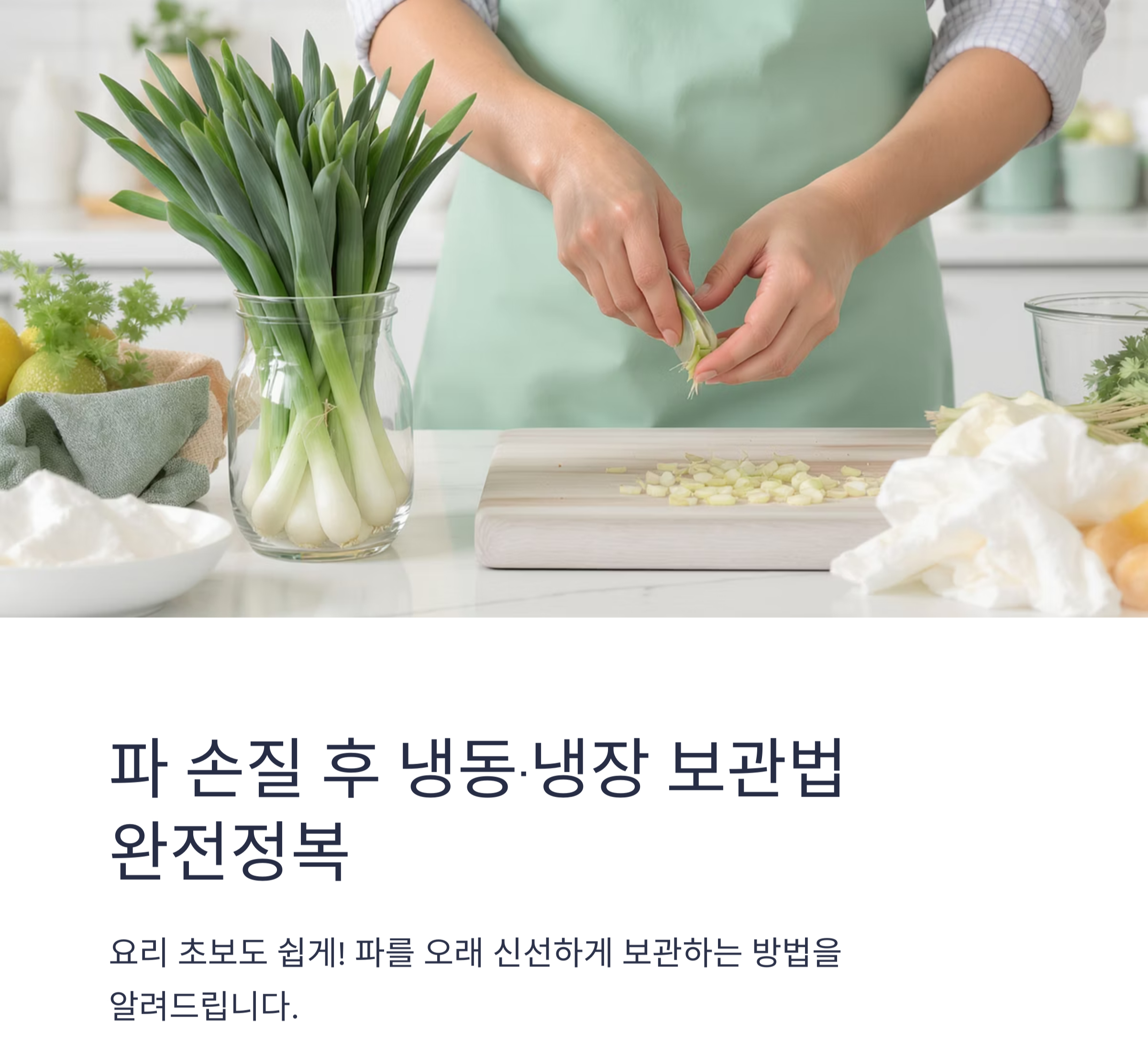 요리 초보도 쉽게! 파 손질 후 냉동&middot;냉장 보관법 완전정복