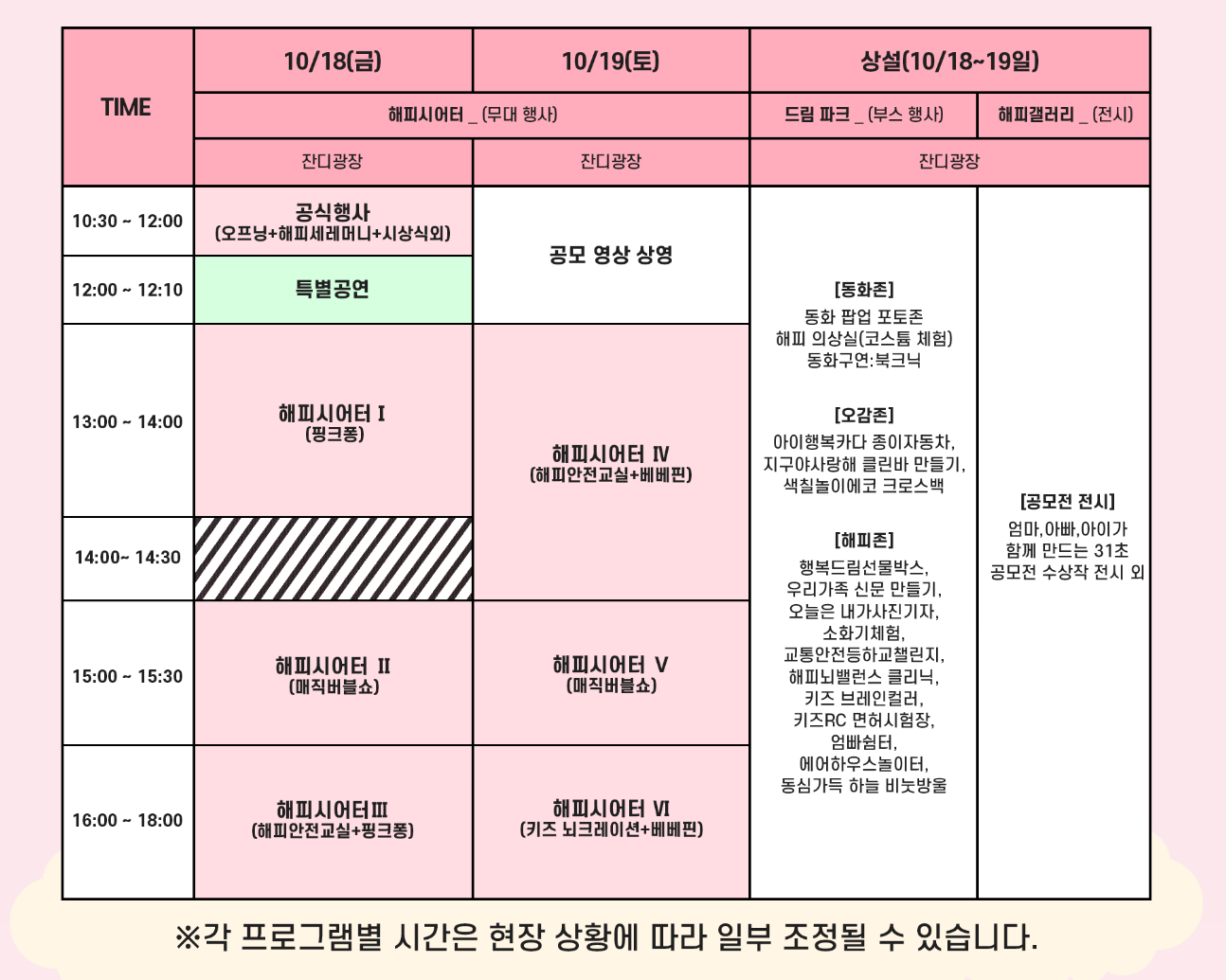 아이가 행복입니다 롯데월드타워 잔디광장 축제 일정