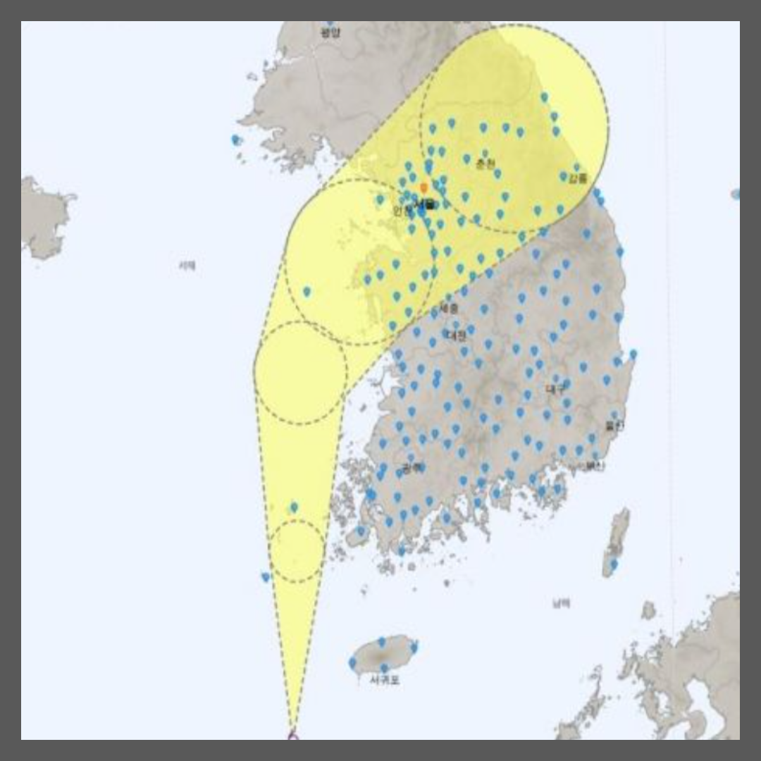 9호 태풍 종다리 북상 예상경로 영향