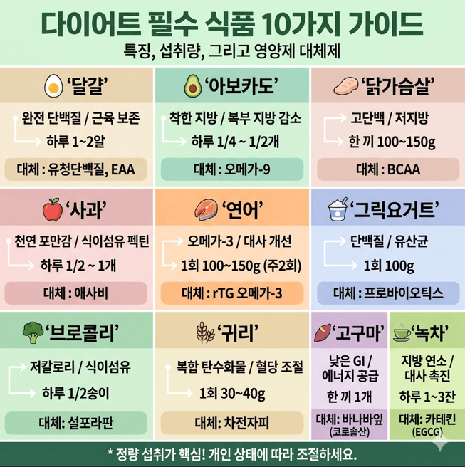 다이어트 필수 식품 10가지